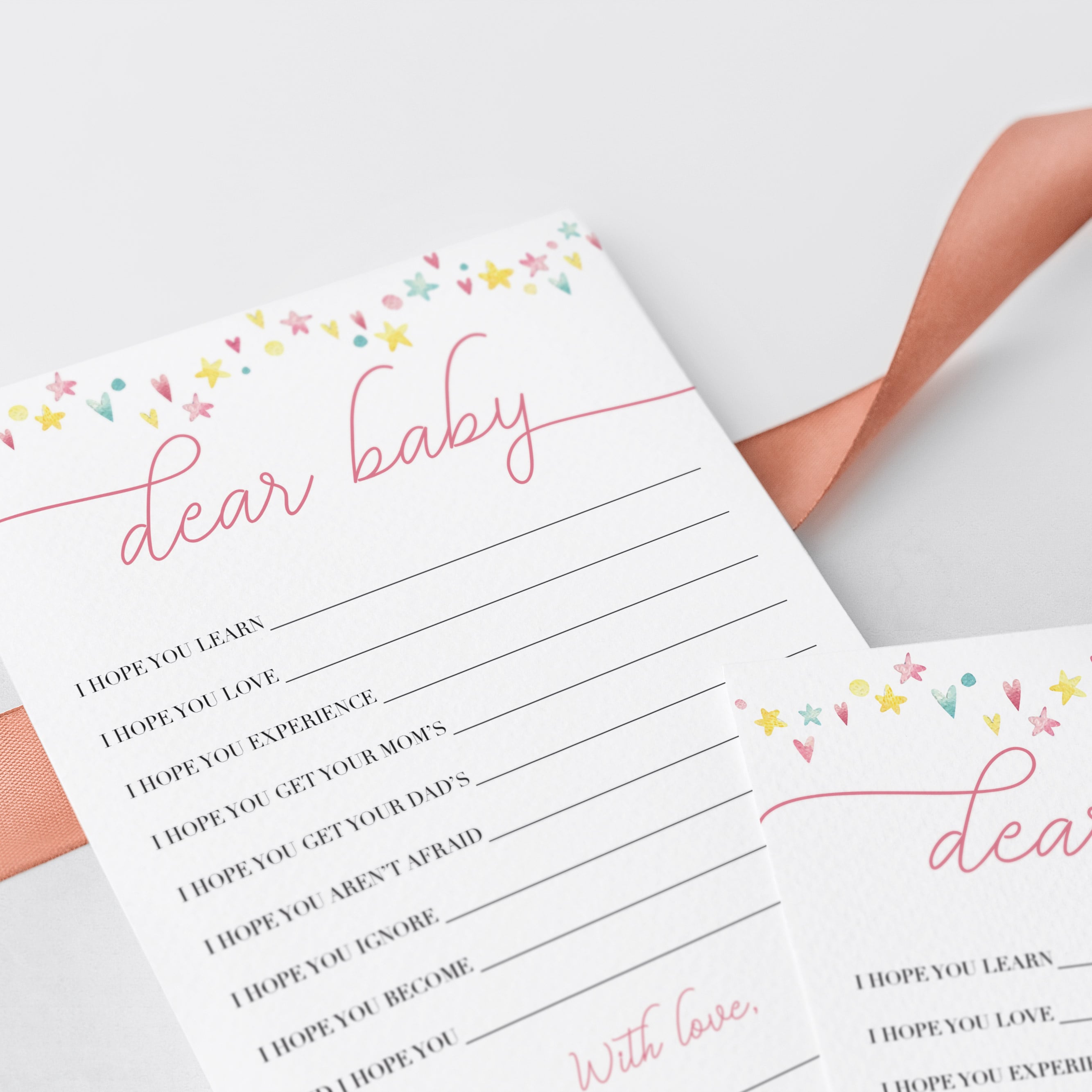 Dear baby wishes card for girl baby shower by LittleSizzle