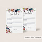 Floral Wishes for Babies Twins Baby Shower Printable