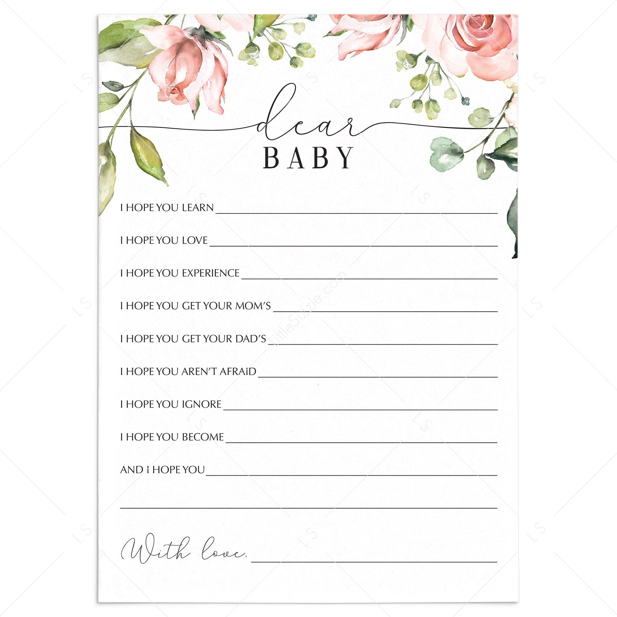 Flower baby party games dear baby wishes by LittleSizzle