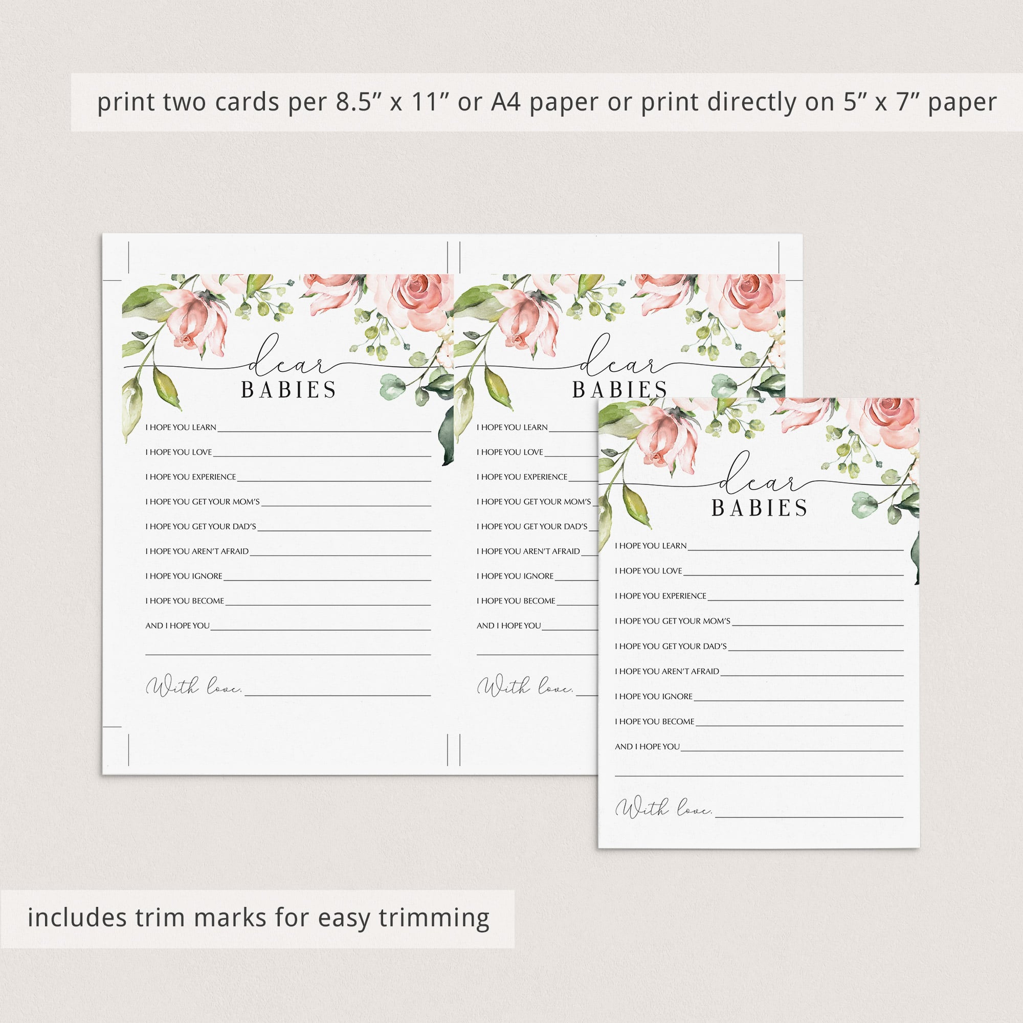 Instant download twin baby shower game floral by LittleSizzle
