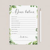 Twins dear babies card printable greenery by LittleSizzle
