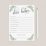 Greenery Baby Shower Wishes for Twins Printable by LittleSizzle