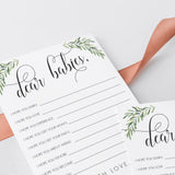 Greenery Baby Shower Wishes for Twins Printable