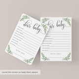 Well Wishes for Baby Cards Greenery Theme Instant Download