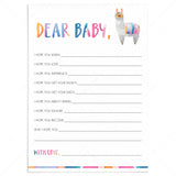 Llama baby shower games dear baby printable by LittleSizzle