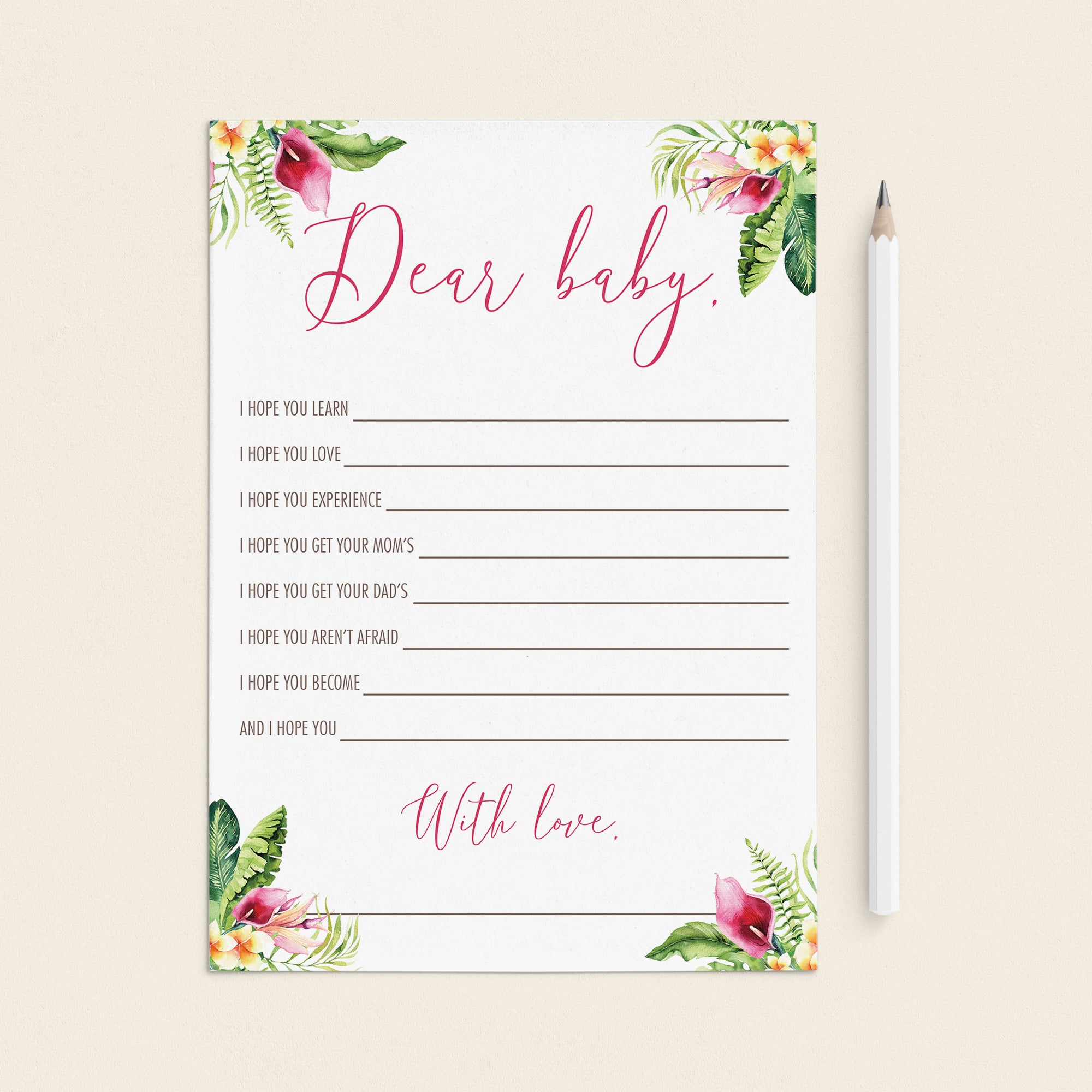 Wishes for baby girl pink floral by LittleSizzle