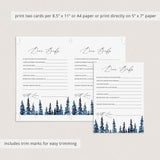 Dear Baby Wishes Cards with Watercolor Pine Trees