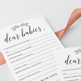 Twin Baby Shower Wish Cards Digital Download