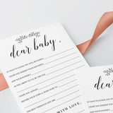 Rustic Baby Shower Wish Cards Printable