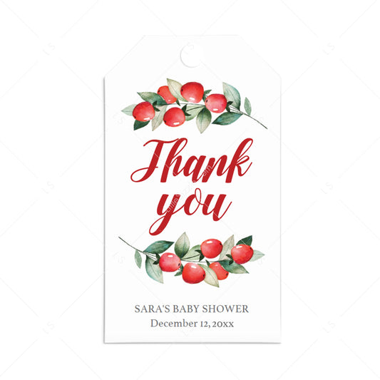 Christmas Baby Shower Favor Tag Template