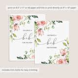 Watercolor flowers baby shower games pink and green by LittleSizzle