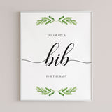 Decorate a bib for baby shower game sign printable by LittleSizzle