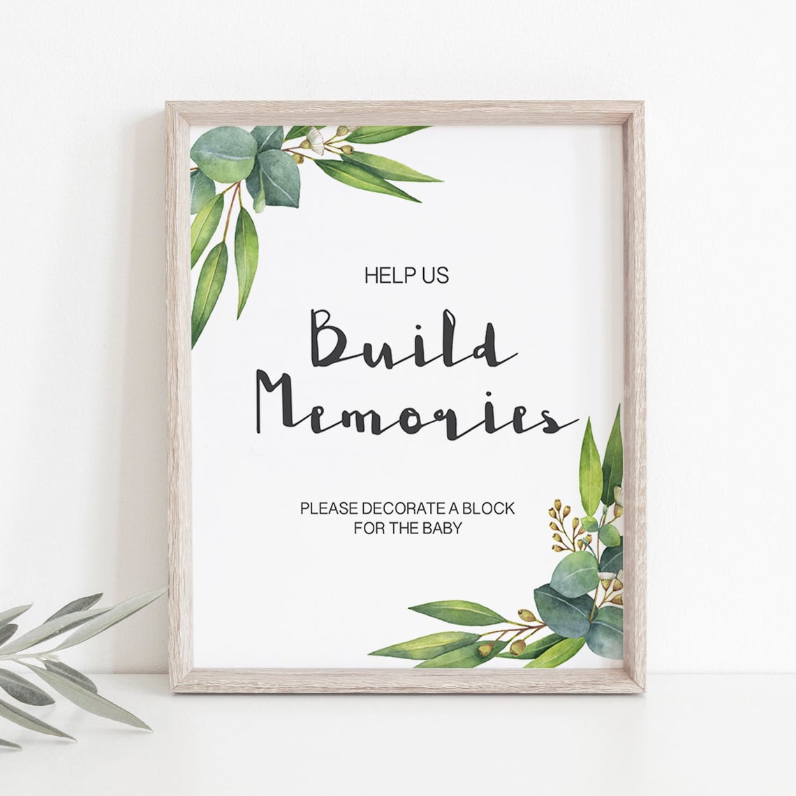 Green watercolor baby shower table decorations printable by LittleSizzle