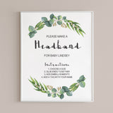 Headband station game sign for girl baby shower by LittleSizzle