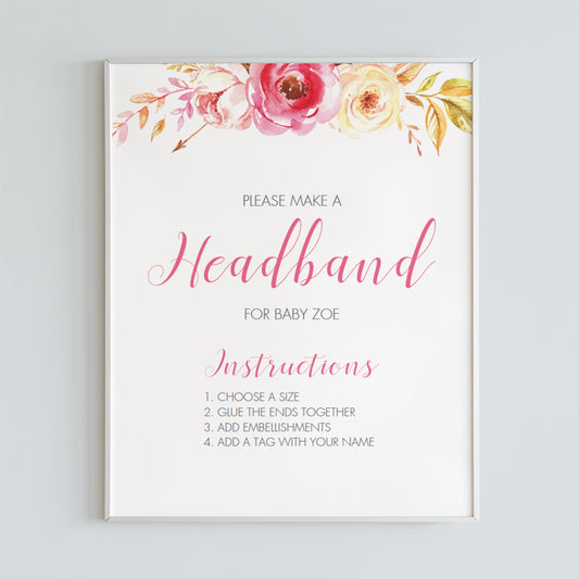 baby shower games for girls make a headband by LittleSizzle