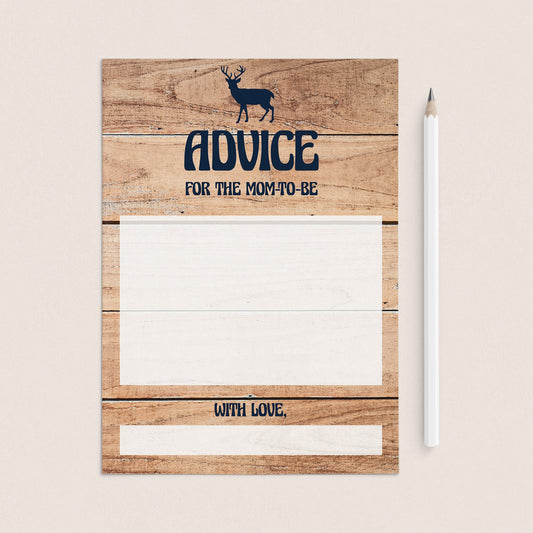 Deer baby shower advice for new mom printable by LittleSizzle