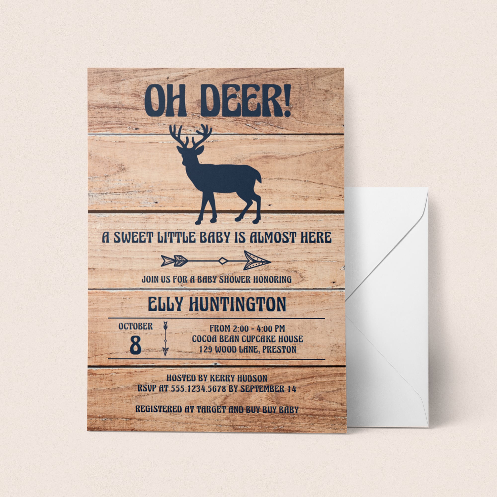 Printable deer baby shower invitation template by LittleSizzle
