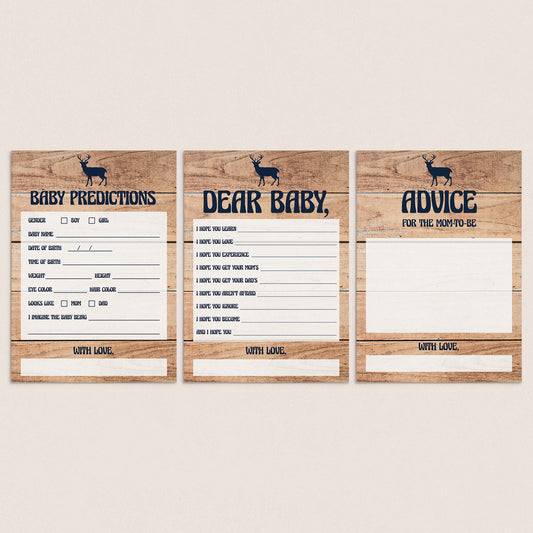 Woodland baby shower game pack printable files by LittleSizzle