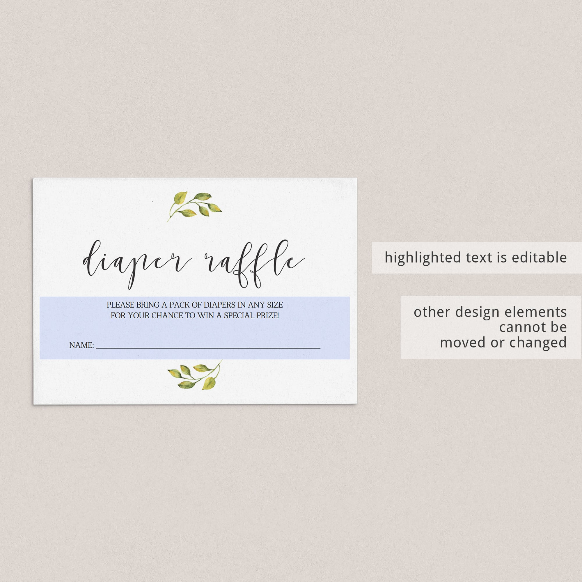 DIY baby shower diaper game tickets by LittleSizzle