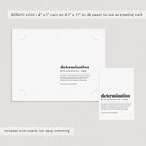 Determination Definition Print Instant Download