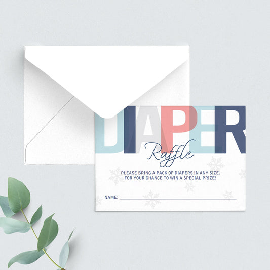 Winter Diaper Raffle Baby Shower Printable by LittleSizzle