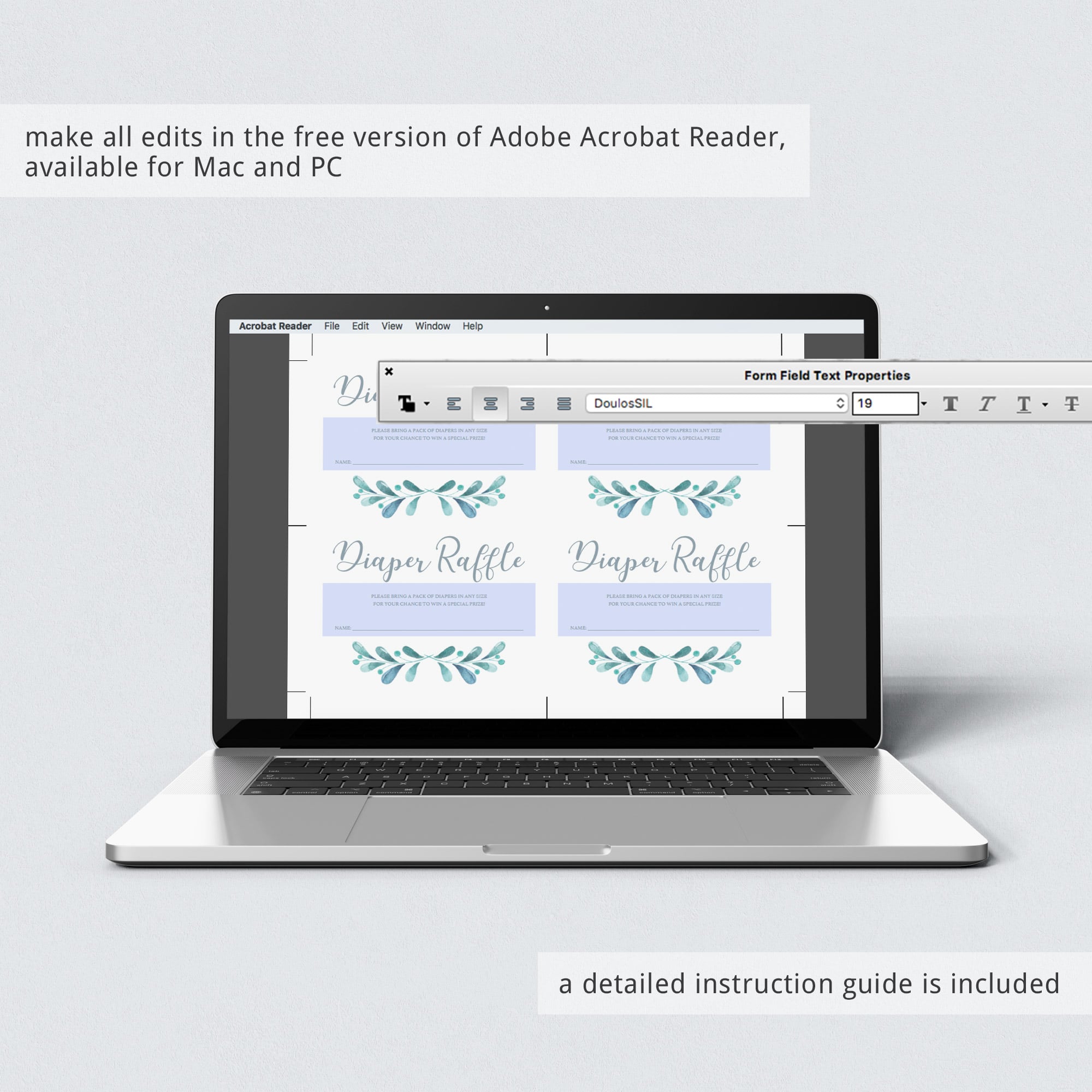 DIY diaper raffle tickets for neutral winter baby shower party by LittleSizzle