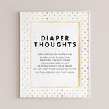 Printable fun baby shower activity diaper thoughts sign by LittleSizzle