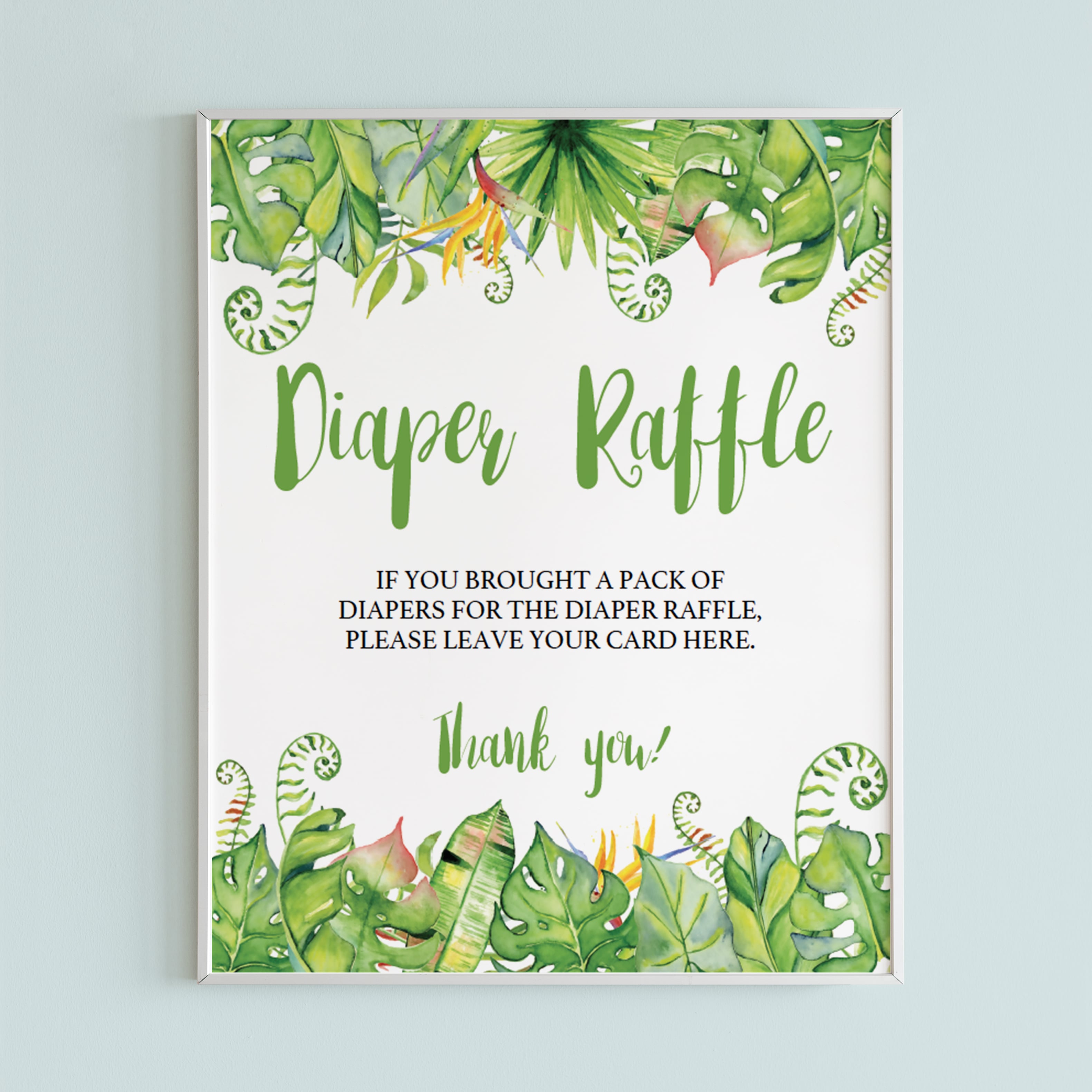 Hawaiian shower diaper raffle sign printable by LittleSizzle