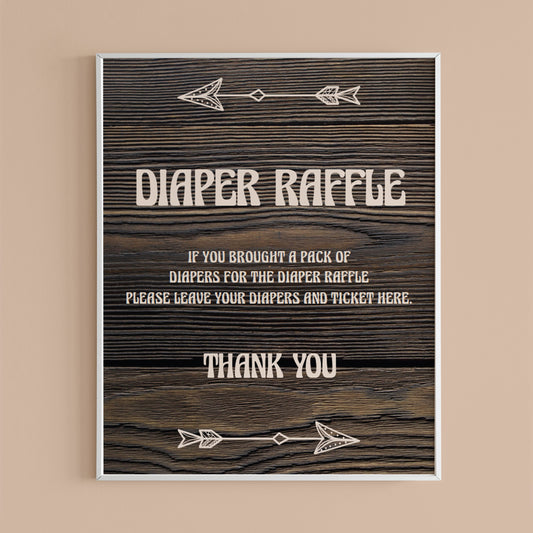 Woods shower diaper raffle sign printable by LittleSizzle