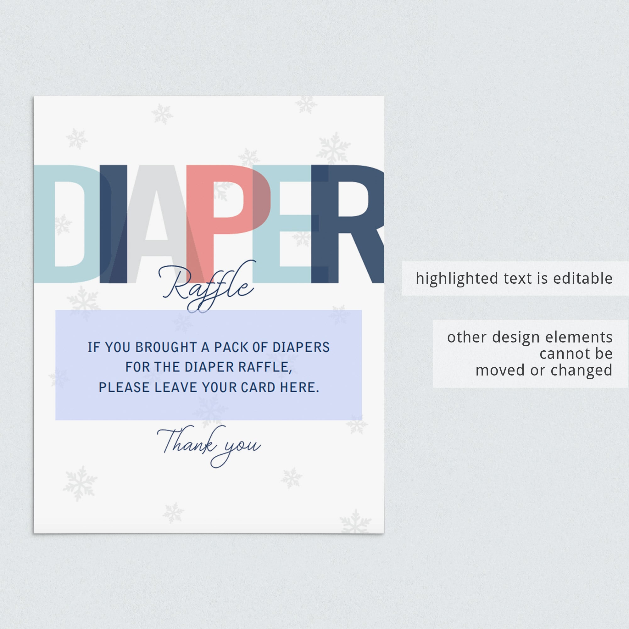 Editable diaper raffle tickets sign for boy baby shower by LittleSizzle