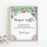 Printable diaper raffle sign for girl shower by LittleSizzle