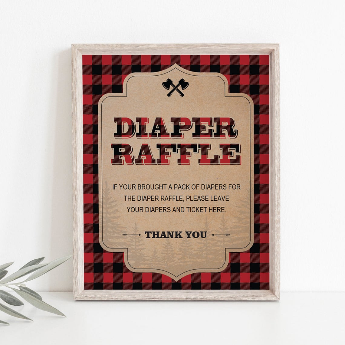 Woods baby shower diaper raffle game by LittleSizzle