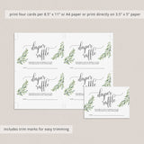 Editable Baby Shower Invitation Bundle Greenery Olive Leaves