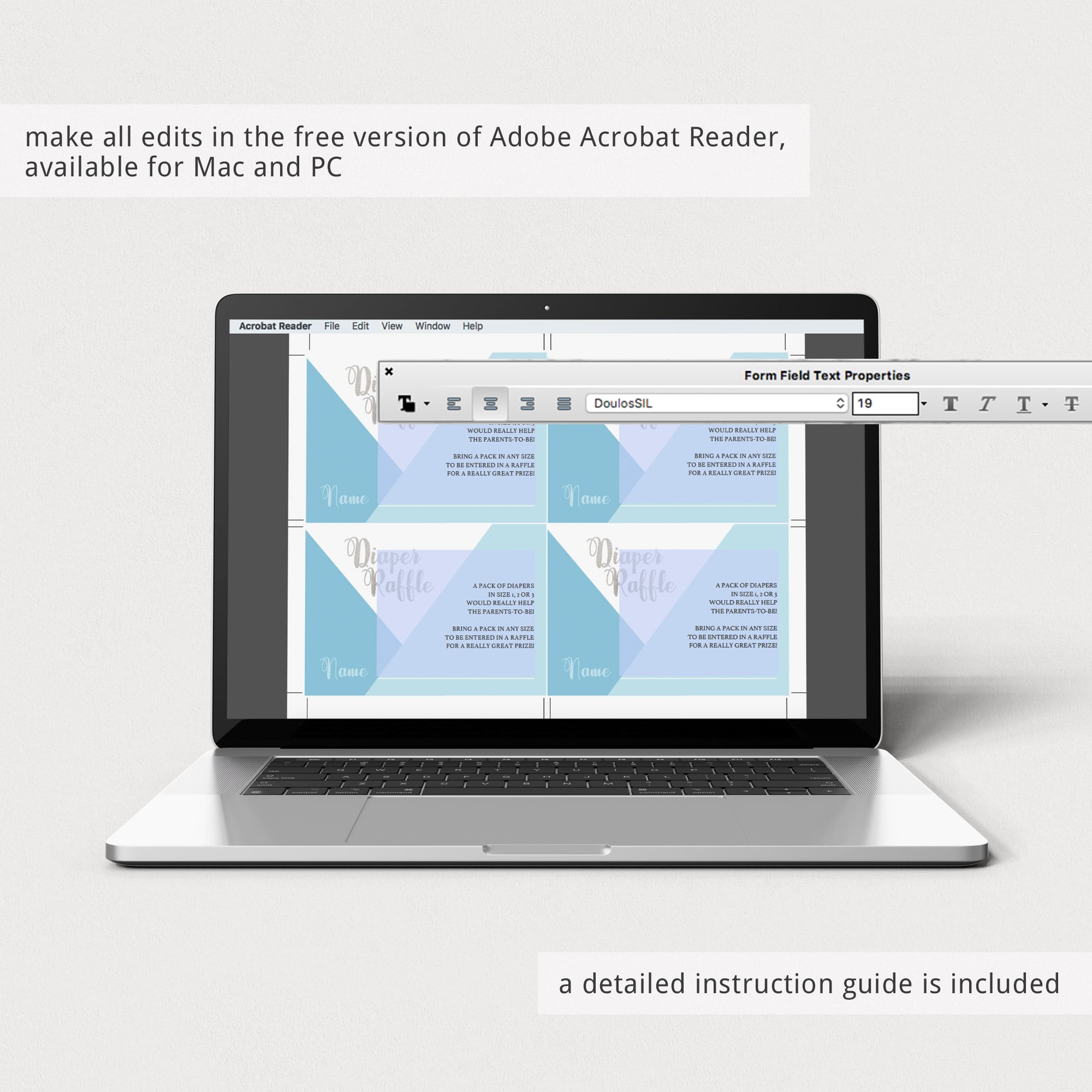 Blue and white baby shower diaper raffle inserts by LittleSizzle