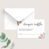 Floral Baby Shower Diaper Raffle Ticket by LittleSizzle