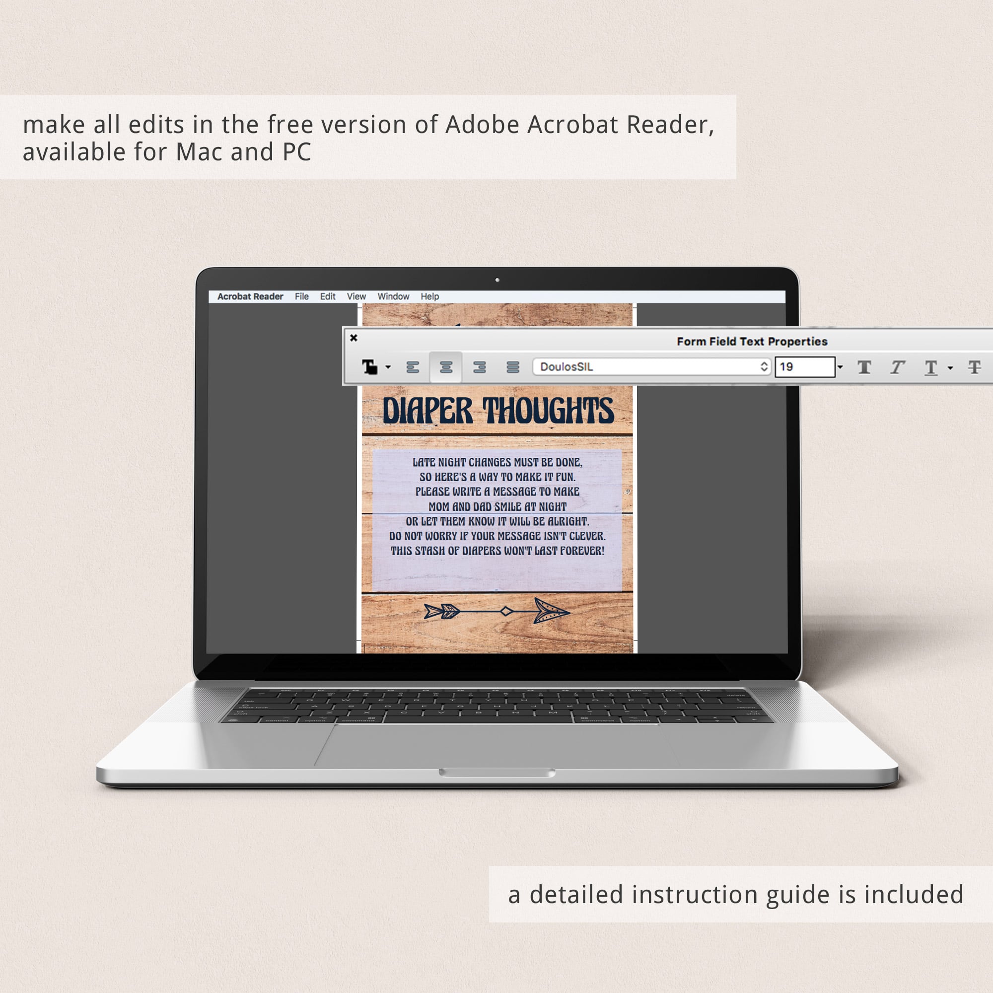 Midnight diapers game template for woodland baby shower by LittleSizzle