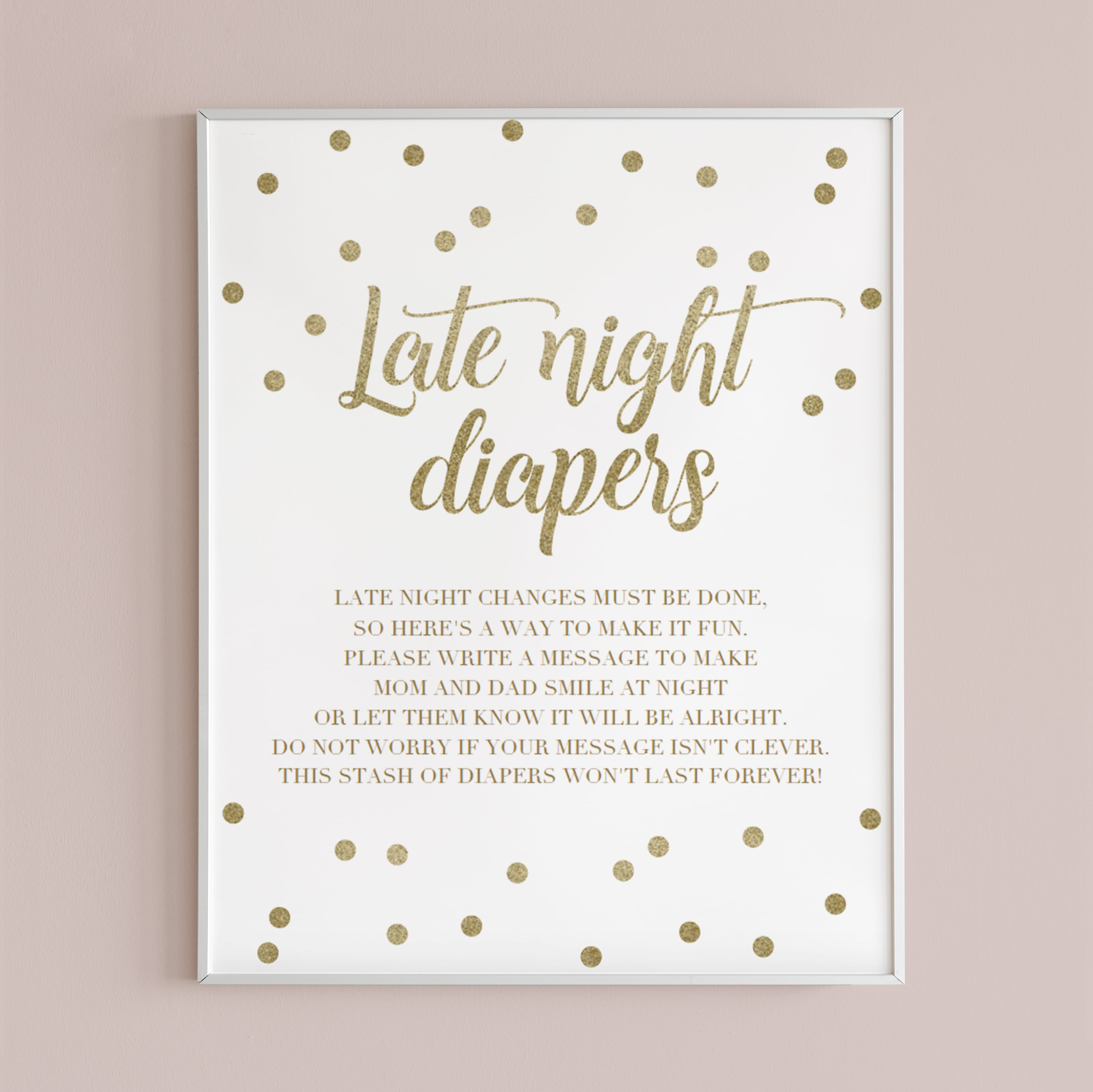 Gold baby shower activity printable by LittleSizzle