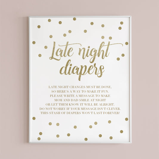 Gold baby shower activity printable by LittleSizzle