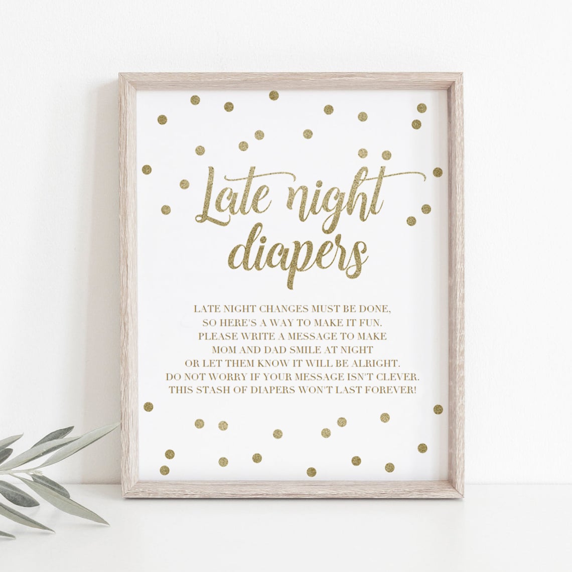 Funny baby shower games gold and white template by LittleSizzle