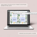 Printable baby shower invitation template botanical theme by LittleSizzle