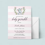 Elephant Baby Sprinkle Invitation Template for Girl
