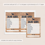 Close up of deer on baby shower game for woodland themed party by LittleSizzle