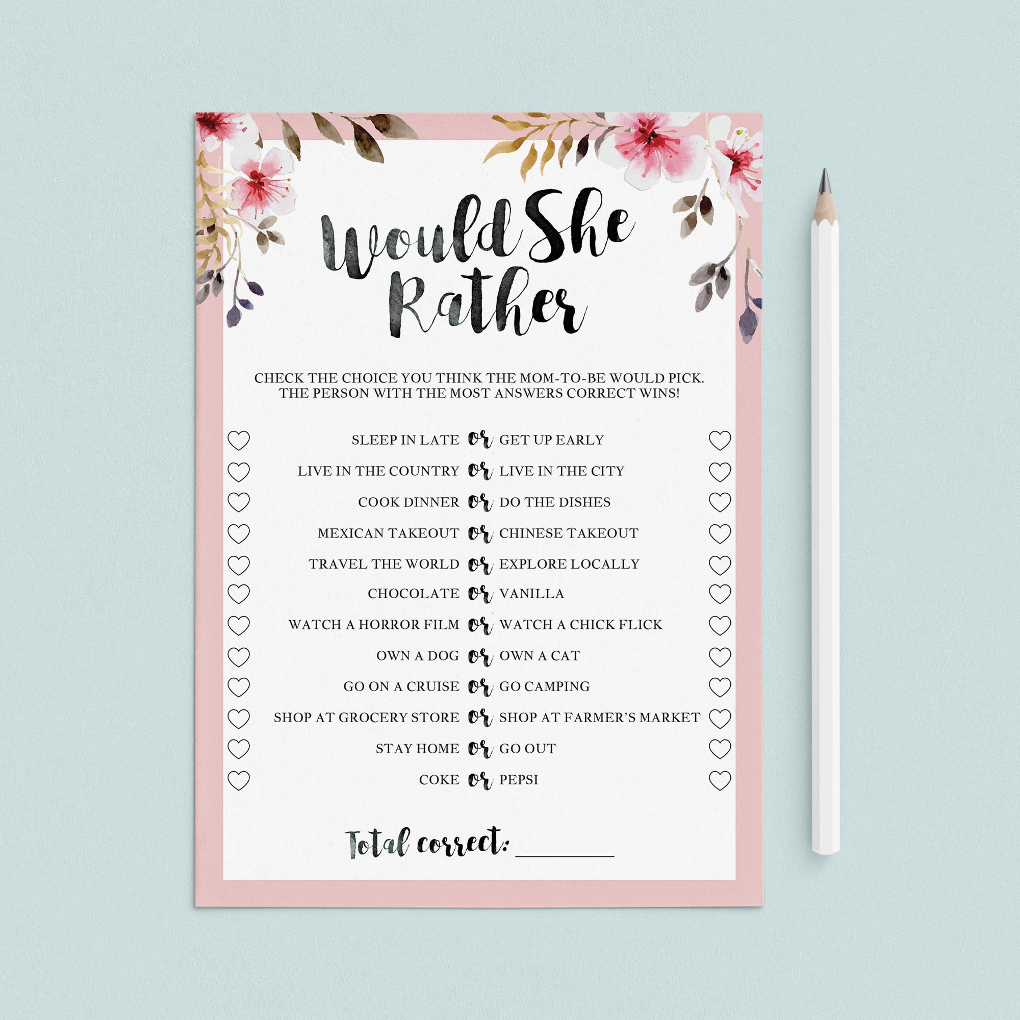 Blush baby shower game would she rather download files by LittleSizzle
