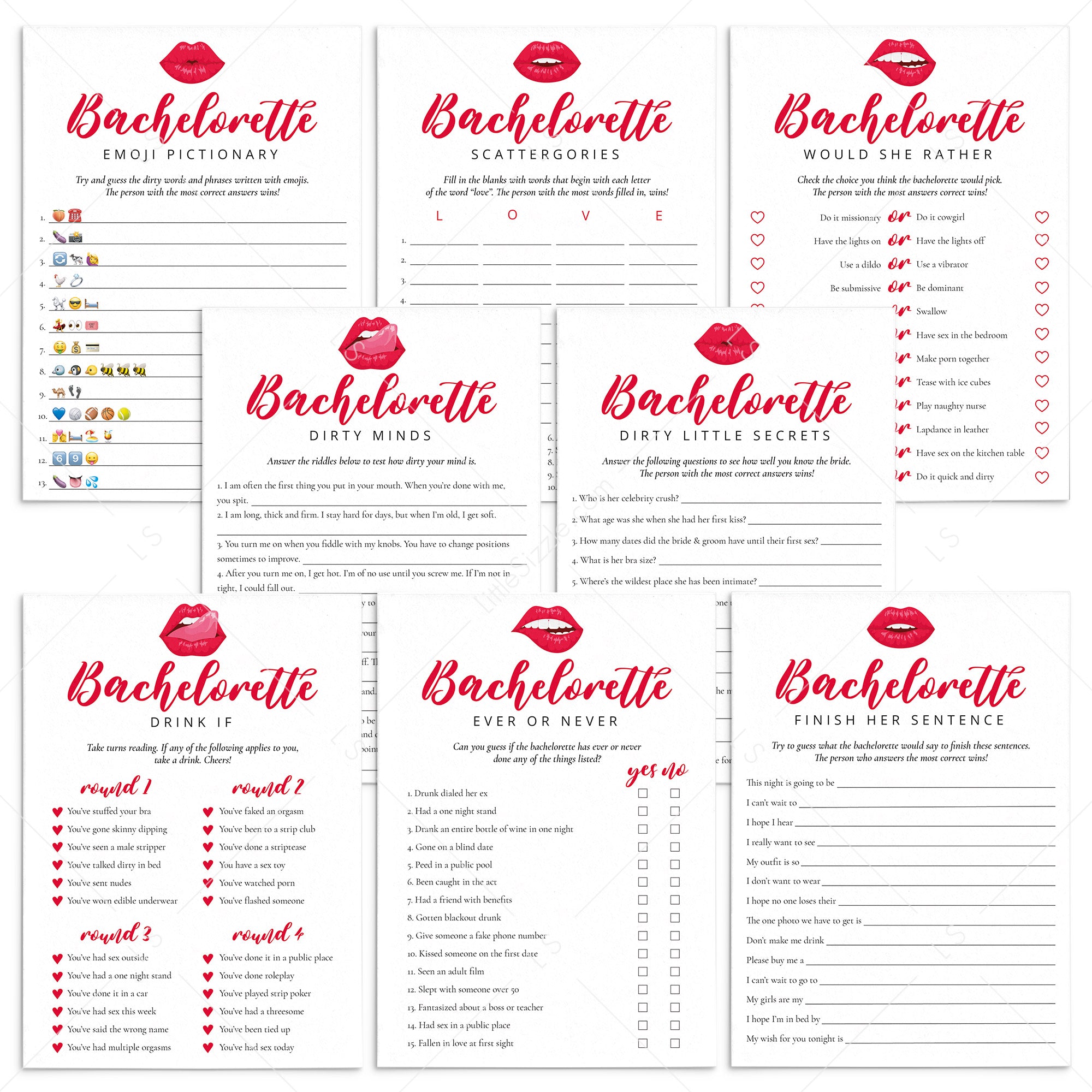 Dirty Bach Party Games Bundle Printable by LittleSizzle