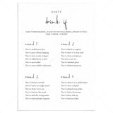 Dirty Drink If Game for Girls Night Printable by LittleSizzle