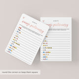 Emoji Bachelorette Game Rose Gold Instant Download