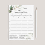 Naughty Bachelorette Game Dirty Scattergories Printable by LittleSizzle