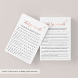 Dirty Minds Bachelorette Game Rose Gold Printable