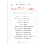Naughty Would She Rather Bachelorette Game Rose Gold by LittleSizzle