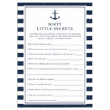 Nautical Bride's Dirty Little Secrets Game Printable by LittleSizzle